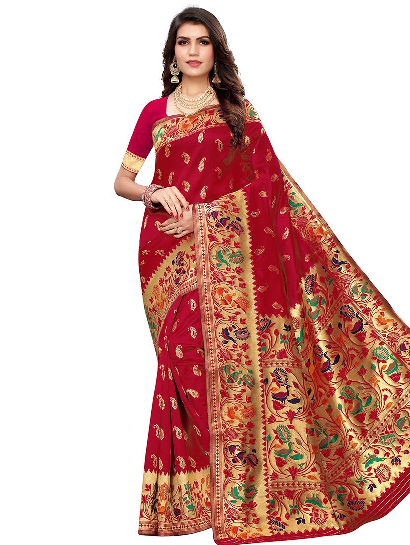 paisley woven saree with blouse - 16793984 - Zoom Image - 1