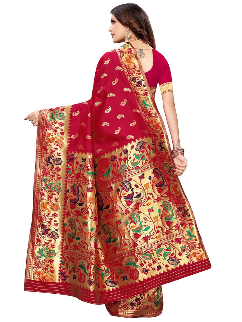 paisley woven saree with blouse - 16793984 - Zoom Image - 2
