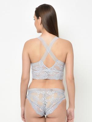 grey lace bras and panty set - 16794178 - Standard Image - 3
