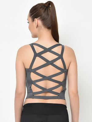 halter neck styled back crop top - 16794229 - Standard Image - 3