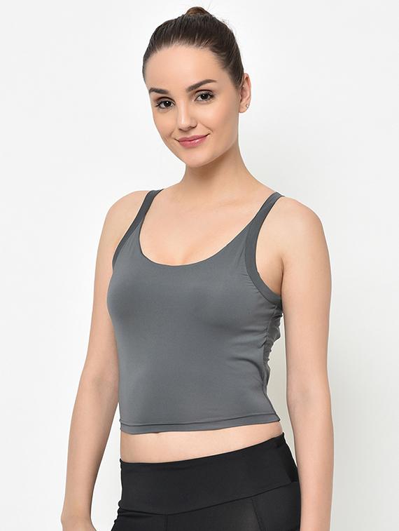 halter neck styled back crop top - 16794229 - Zoom Image - 2