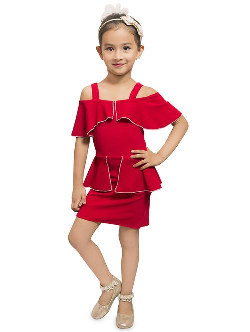 red cotton blend frock - 16795455 - Standard Image - 1