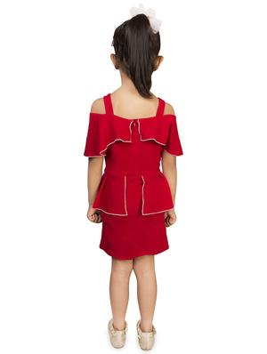 red cotton blend frock - 16795455 - Standard Image - 3