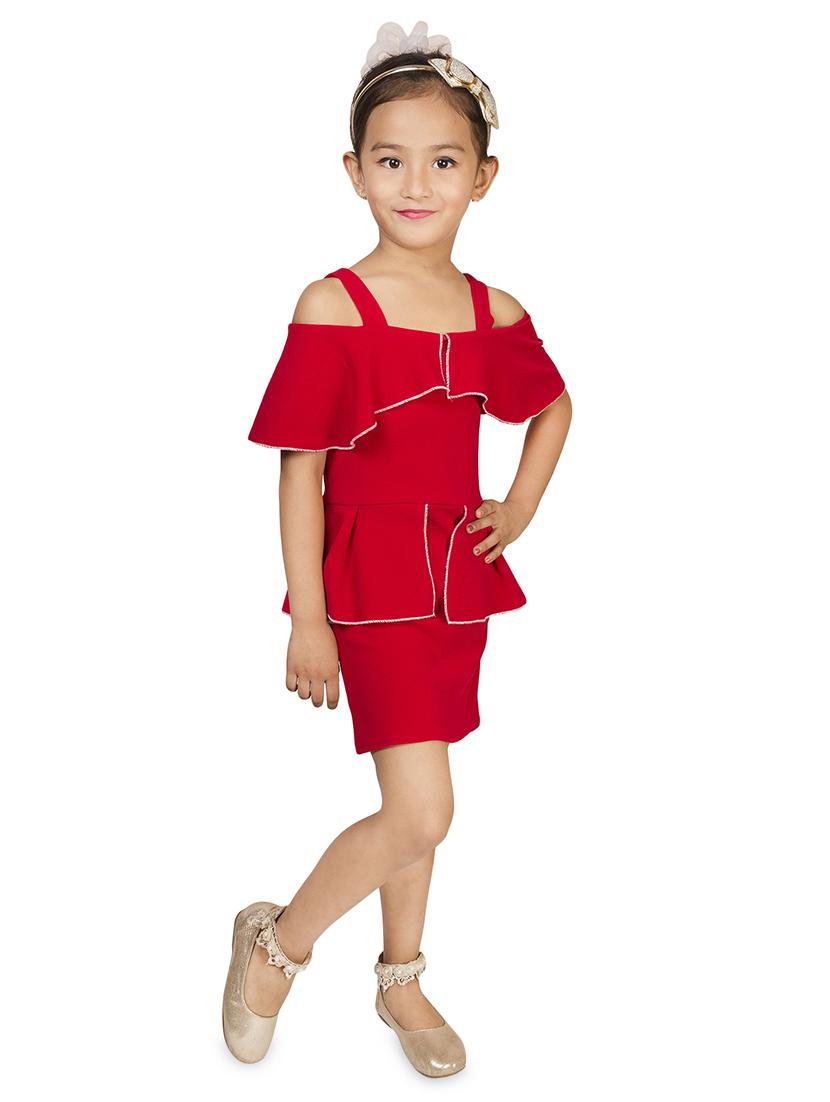 red cotton blend frock - 16795455 - Zoom Image - 2