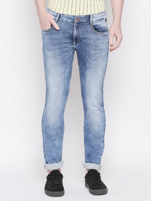 blue light washed denim jeans - 16795461 - Standard Image - 1