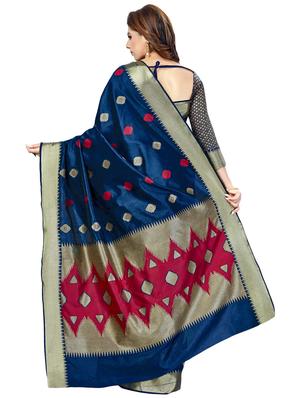 ethnic motif banarasi saree with blouse - 16795913 - Standard Image - 2
