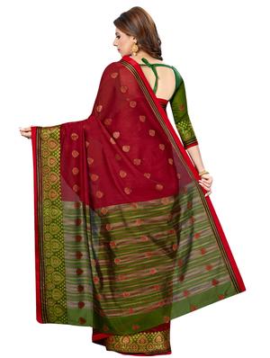 ethnic motif banarasi saree with blouse - 16795942 - Standard Image - 2