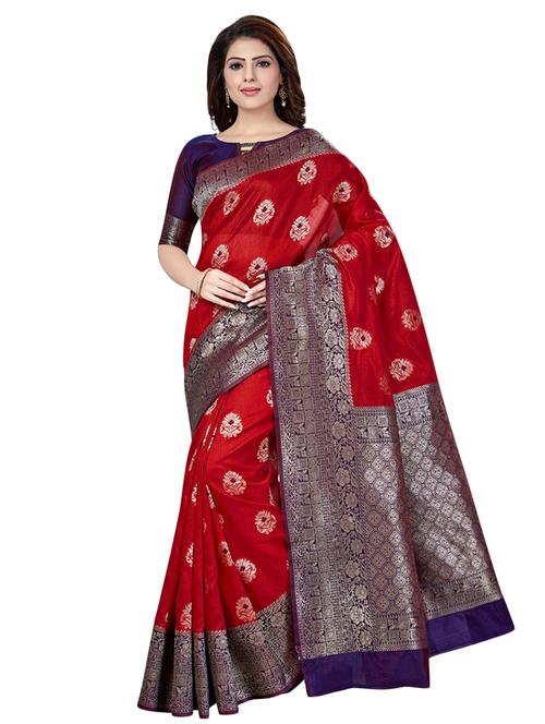 self design banarasi saree with blouse - 16795961 - Standard Image - 1