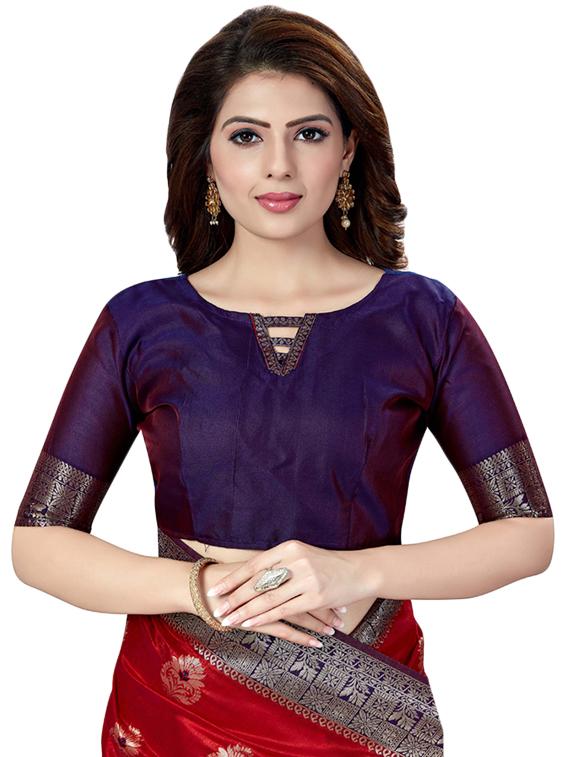 self design banarasi saree with blouse - 16795961 - Zoom Image - 3
