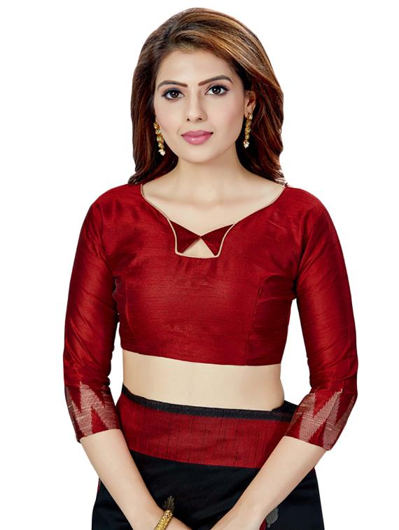 self design banarasi saree with blouse - 16795972 - Zoom Image - 3