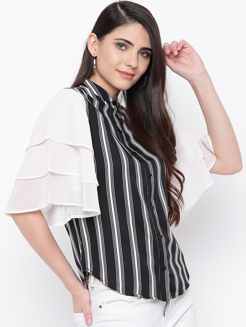 ruffle sleeved striped shirt - 16796173 - Zoom Image - 2