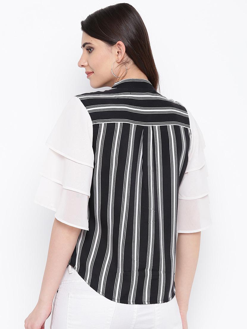 ruffle sleeved striped shirt - 16796173 - Zoom Image - 3
