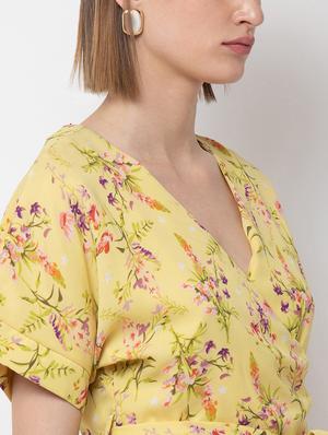 overlap neck floral top - 16796182 - Standard Image - 3