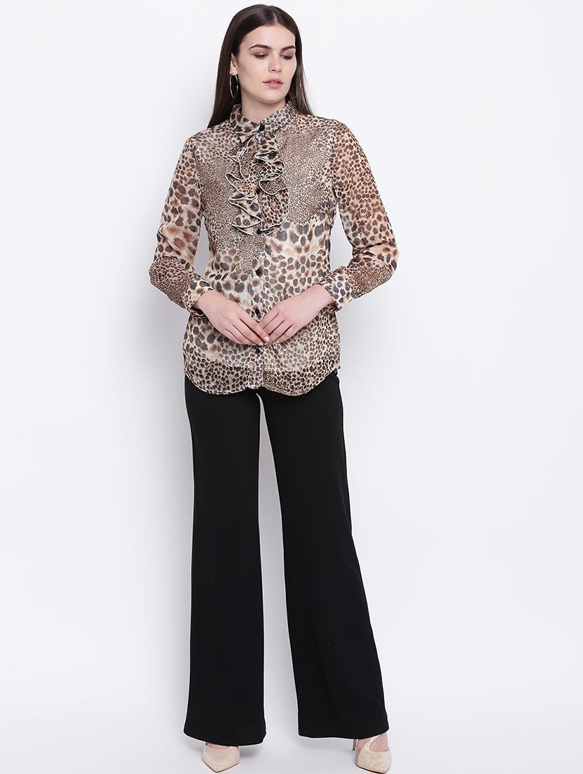 ruffle neck animal shirt - 16796210 - Zoom Image - 4