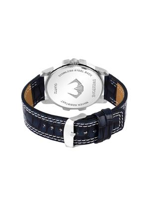 swisstone g200-blu blue leather strap analog wrist watch for men - 16796316 - Standard Image - 3