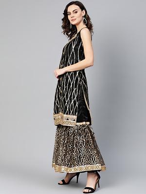 embroidered kurta sharara set - 16796594 - Standard Image - 2