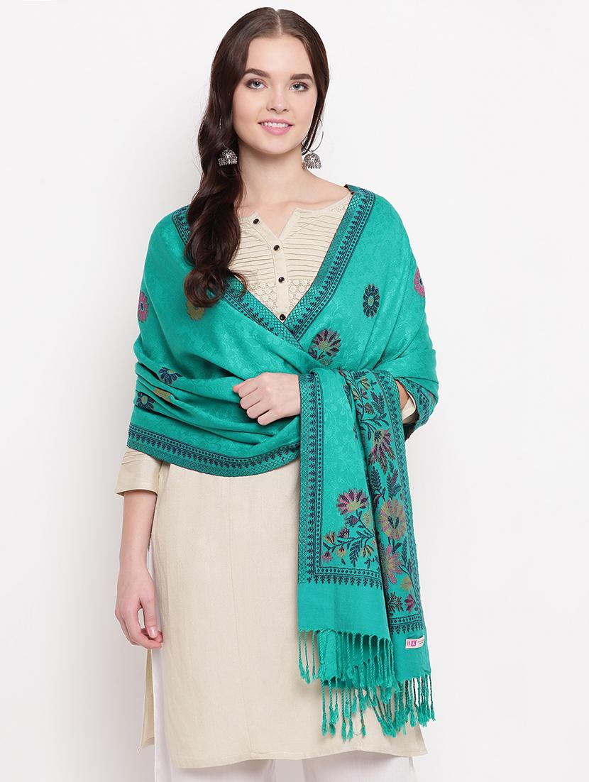 floral wool stole - 16796679 - Zoom Image - 1