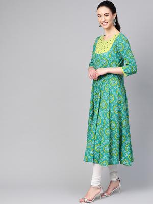bandhani print anarkali kurta - 16797396 - Standard Image - 2