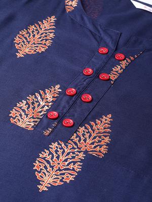 gold print flared ethnic dress - 16797626 - Standard Image - 4