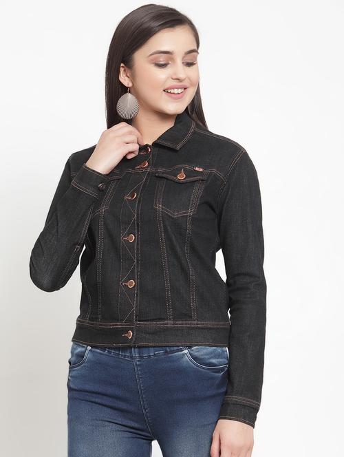 button detail denim jacket - 16797705 - Standard Image - 1