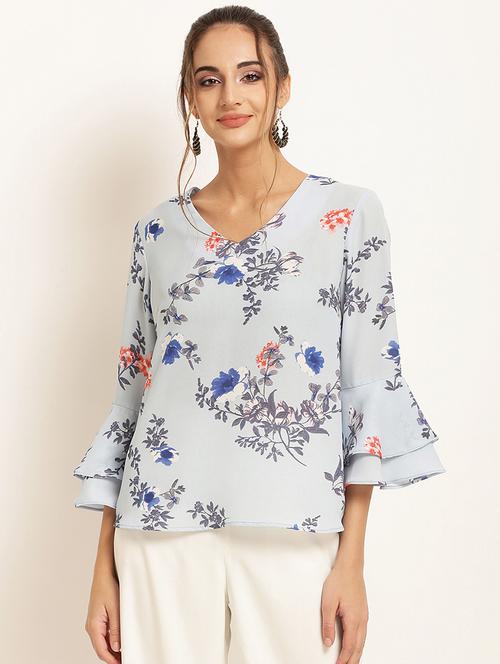 bell sleeved floral top - 16797774 - Standard Image - 1
