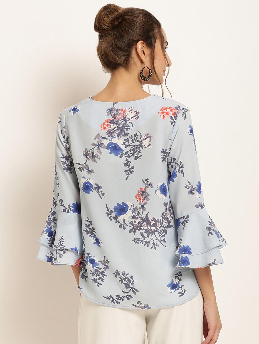 bell sleeved floral top - 16797774 - Zoom Image - 3