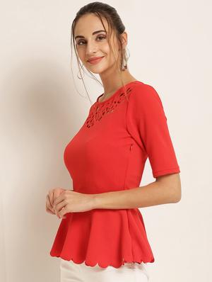 schiffli detail scallop hem top - 16797782 - Standard Image - 2