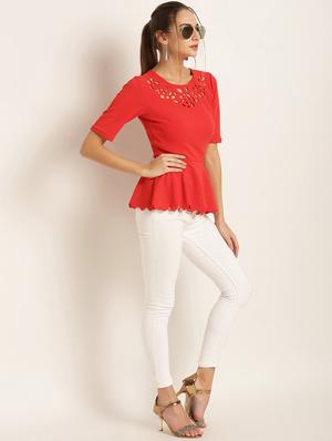 schiffli detail scallop hem top - 16797782 - Standard Image - 4