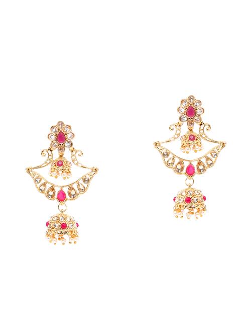 pink zinc jhumka earring - 16797985 - Standard Image - 1