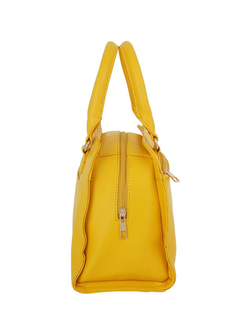 yellow leatherette regular handbag - 16798034 - Zoom Image - 4