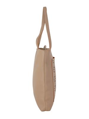 beige leatherette regular tote - 16798050 - Standard Image - 4