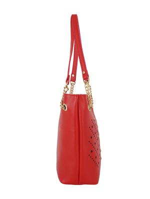 red leatherette regular handbag - 16798051 - Standard Image - 4