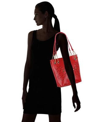 red leatherette regular handbag - 16798051 - Standard Image - 5