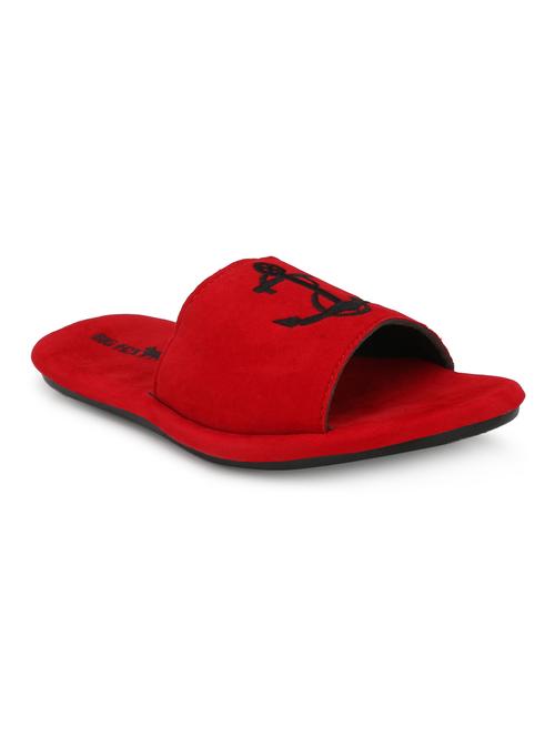 red velvet slip on flip flops - 16798319 - Standard Image - 1