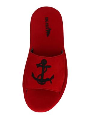 red velvet slip on flip flops - 16798319 - Standard Image - 4