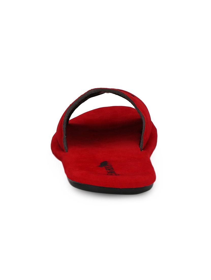 red velvet slip on flip flops - 16798319 - Zoom Image - 3