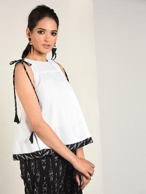 side tie up a-line top - 16798439 - Standard Image - 3