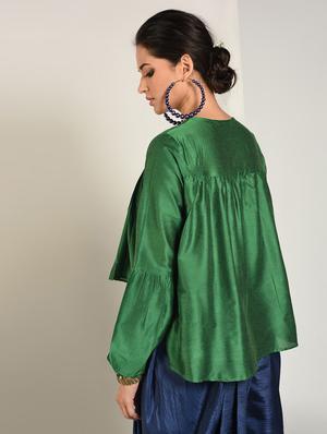solid a-line kurti - 16798441 - Standard Image - 4