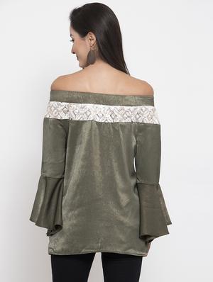 lace insert bell sleeved top - 16799130 - Standard Image - 3