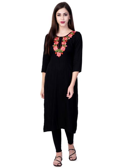 embroidered straight kurta - 16799346 - Standard Image - 1