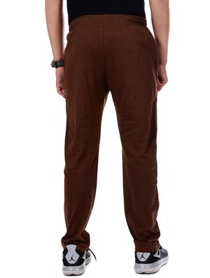 brown solid full length track pant - 16799745 - Standard Image - 3