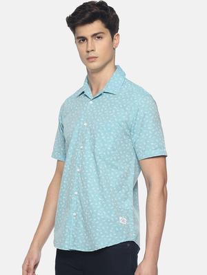 blue printed casual shirt - 16799802 - Standard Image - 2