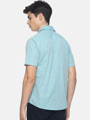 blue printed casual shirt - 16799802 - Standard Image - 3