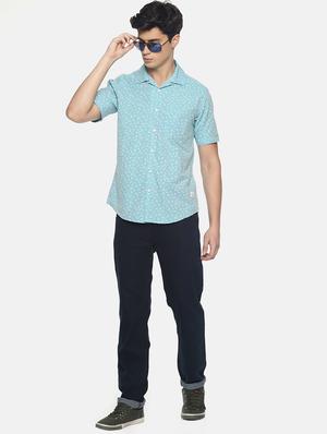 blue printed casual shirt - 16799802 - Standard Image - 4