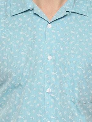 blue printed casual shirt - 16799802 - Standard Image - 5