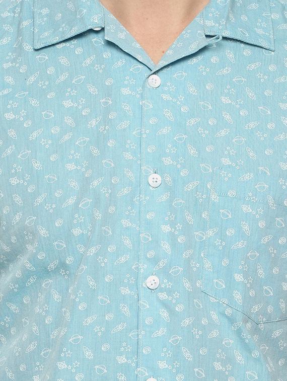 blue printed casual shirt - 16799802 - Zoom Image - 5