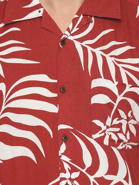 red tropical printed casual shirt - 16799806 - Zoom Image - 5