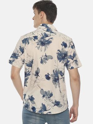 beige floral printed casual shirt - 16799816 - Standard Image - 3