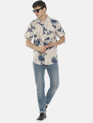 beige floral printed casual shirt - 16799816 - Standard Image - 4