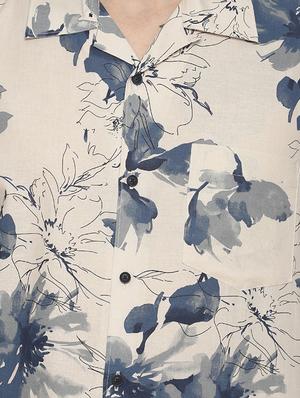 beige floral printed casual shirt - 16799816 - Standard Image - 5